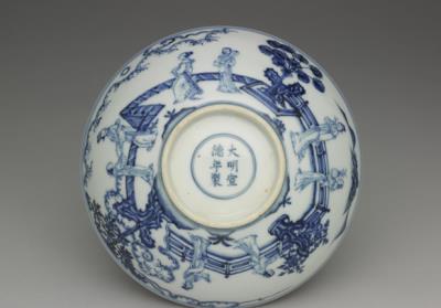 图片[2]-Bowl with underglaze-blue illustration of court ladies in a garden setting, Hsuan-te reign (1426-1435), Ming dynasty-China Archive